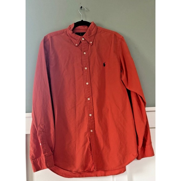 Ralph Lauren Other - Vintage Ralph Lauren Polo Shirt Mens Large Orange Short Sleeve Button Down Pony